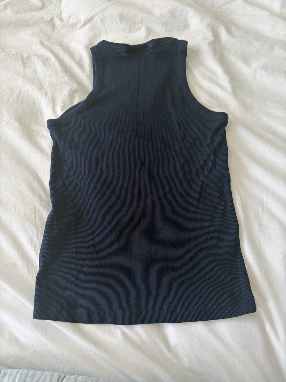 Lacoste Navy Ribbed Tank - Picture 3 of 5